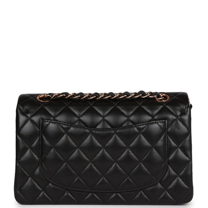 Chanel Small Classic Double Flap Bag Black Lambskin Rose Gold Hardware