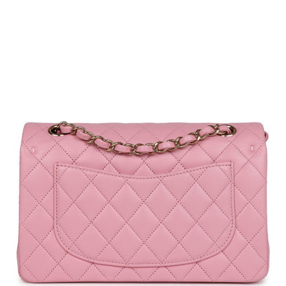 Chanel Small Classic Double Flap Dark Pink Lambskin Light Gold Hardware