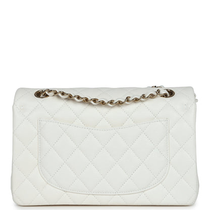 Chanel Small Classic Double Flap White Caviar Light Gold Hardware