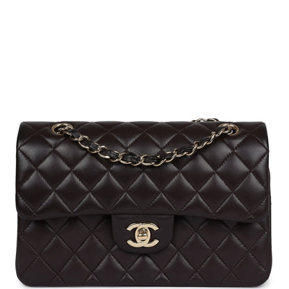 Chanel Small Classic Double Flap Bag Brown Lambskin Light Gold Hardware