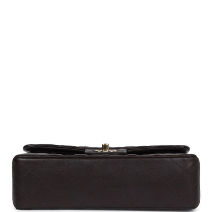 Chanel Small Classic Double Flap Bag Brown Lambskin Light Gold Hardware