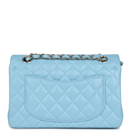 Chanel Small Classic Double Flap Bag Light Blue Caviar Light Gold Hardware