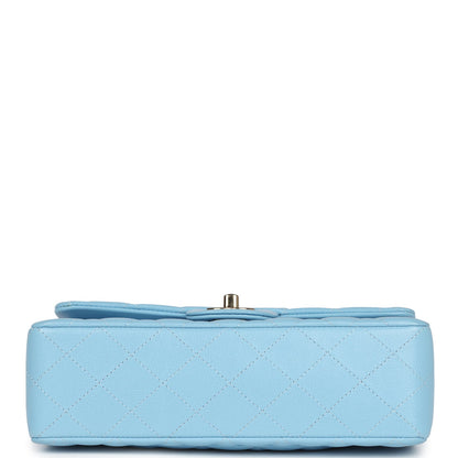 Chanel Small Classic Double Flap Bag Light Blue Caviar Light Gold Hardware