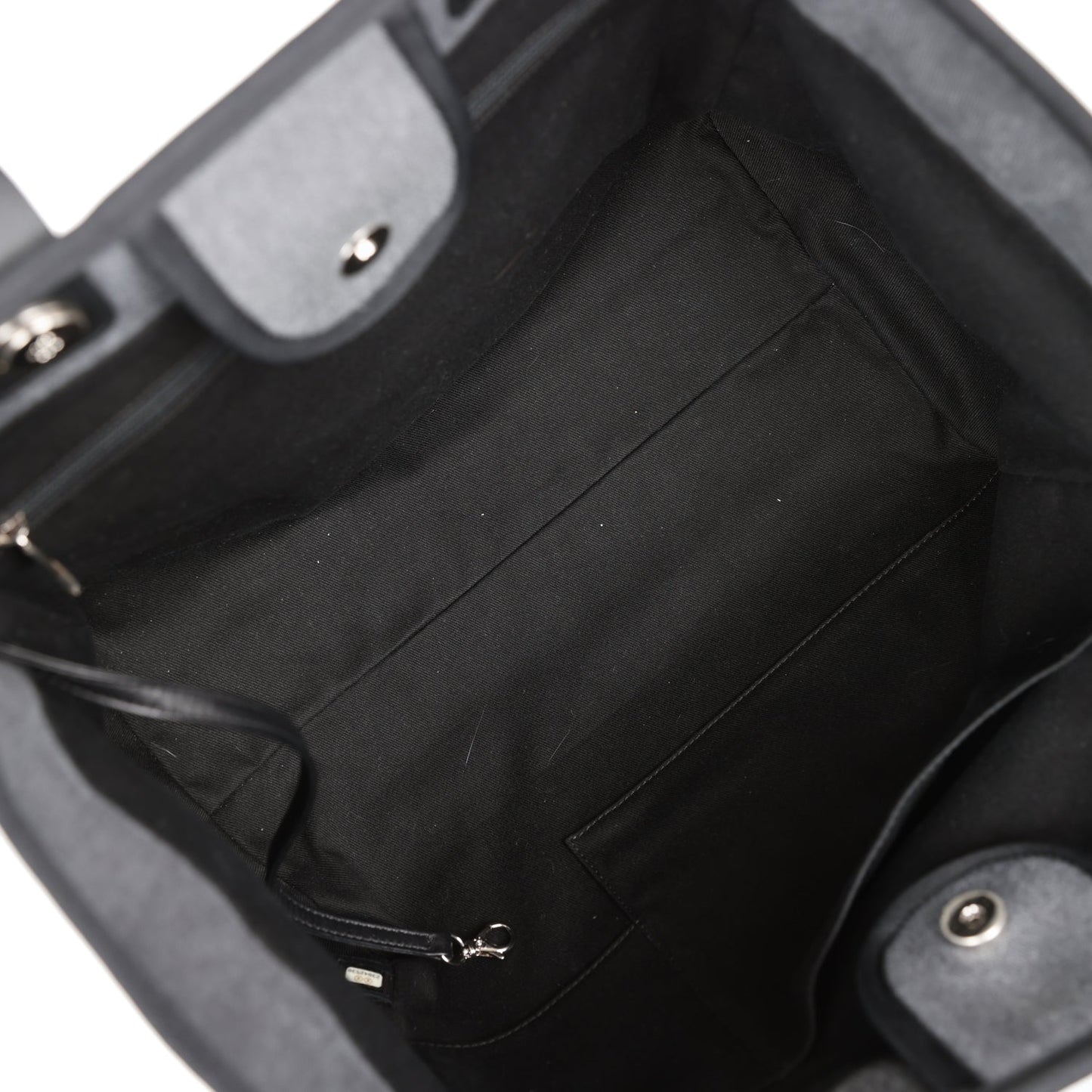Chanel Medium Deauville Shopping Tote Dark Grey Denim Silver Hardware
