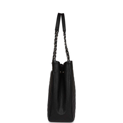 Chanel Timeless Tote Bag Black Caviar Silver Hardware
