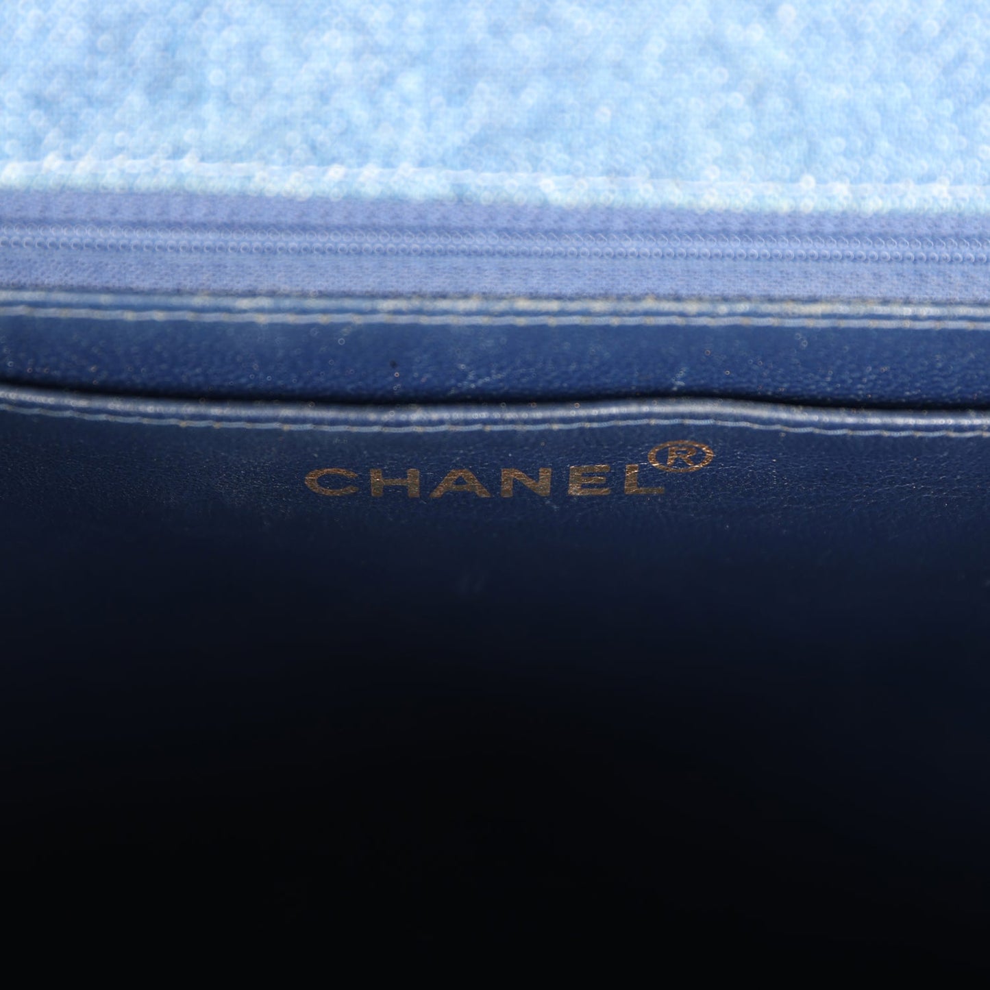 Vintage Chanel Envelope Flap Top Handle Handbag Dark Blue Denim Gold Hardware