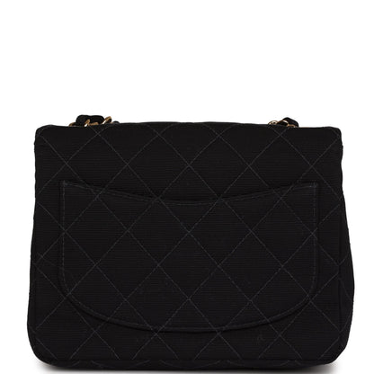Vintage Chanel Mini Square Flap Bag Black Canvas Gold Hardware
