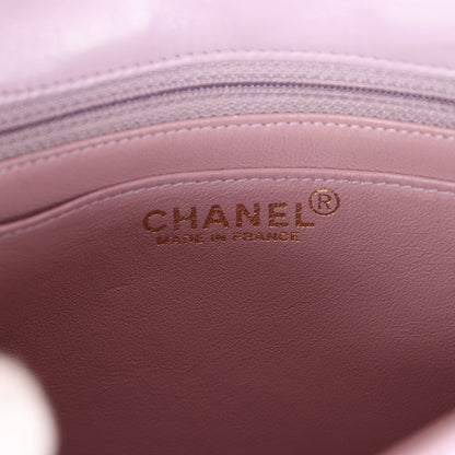 Vintage Chanel Mini Square Flap Bag Light Purple Lambskin Matte Gold Hardware
