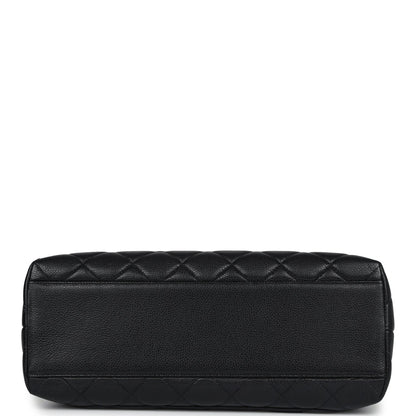 Vintage Chanel Kelly Flap Bag Black Caviar Gold Hardware