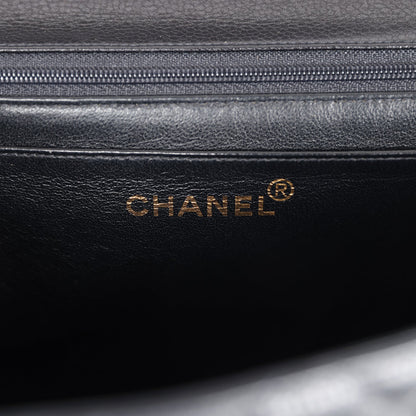 Vintage Chanel Kelly Flap Bag Black Caviar Gold Hardware