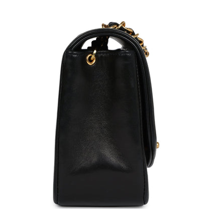 Vintage Chanel Small Diana Flap Bag Black Lambskin Gold Hardware