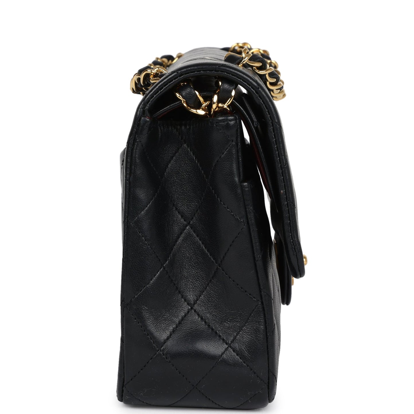 Vintage Chanel Medium Classic Double Flap Bag Black Lambskin Gold Hardware