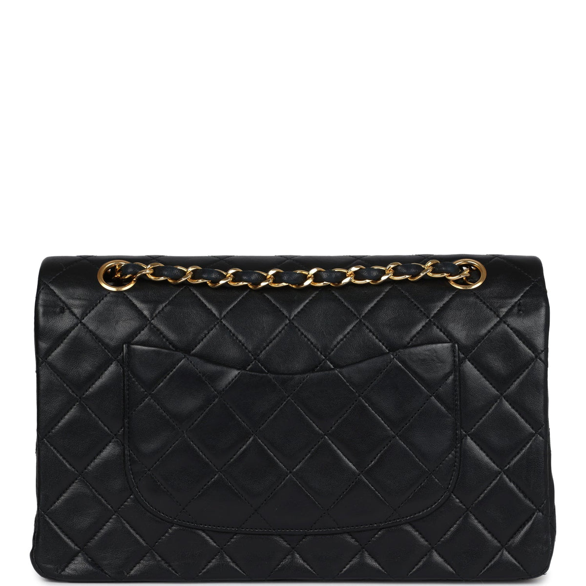 Vintage Chanel Medium Classic Double Flap Bag Black Lambskin Gold Hardware