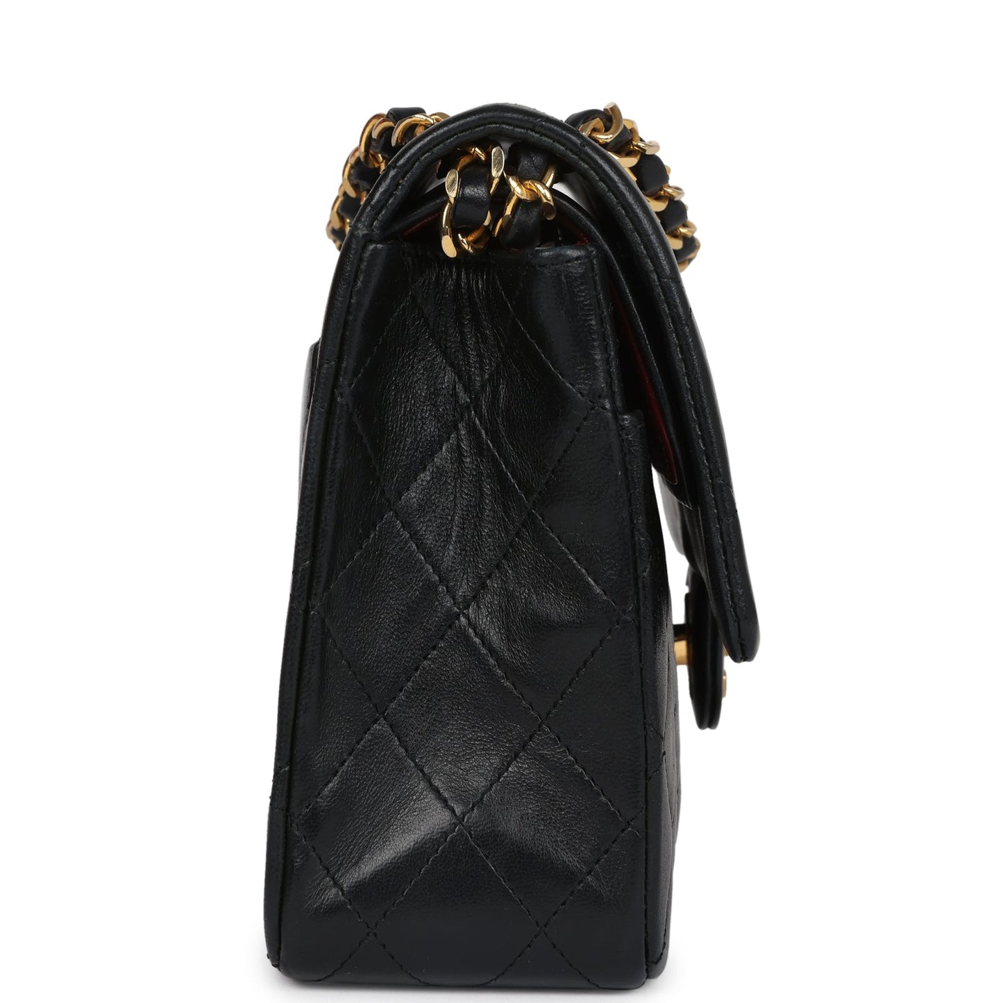 Vintage Chanel Medium Classic Double Flap Bag Black Lambskin Gold Hardware