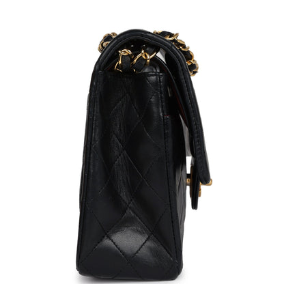 Vintage Chanel Medium Classic Double Flap Bag Black Lambskin Gold Hardware