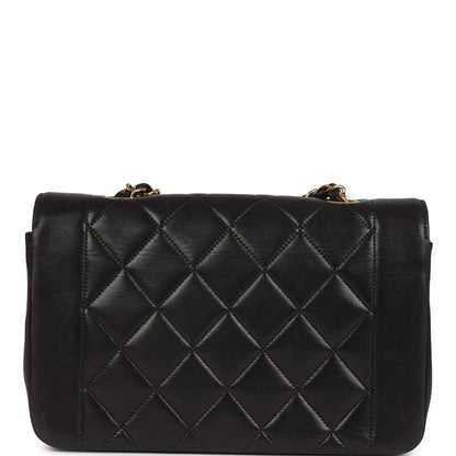 Vintage Chanel Small Diana Flap Bag Black Lambskin Gold Hardware