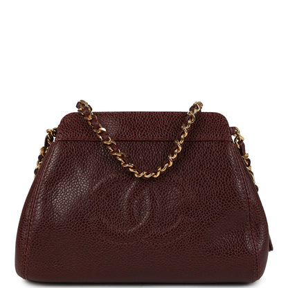 Vintage Chanel CC Shoulder Bag Brown Caviar Gold Hardware