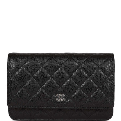 Chanel Wallet on Chain WOC Black Caviar Silver Hardware