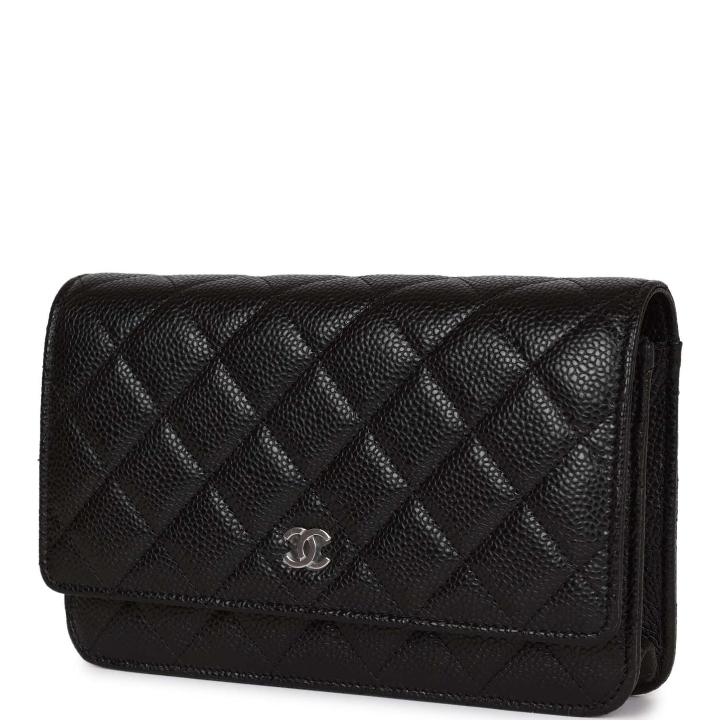 Chanel Wallet on Chain WOC Black Caviar Silver Hardware