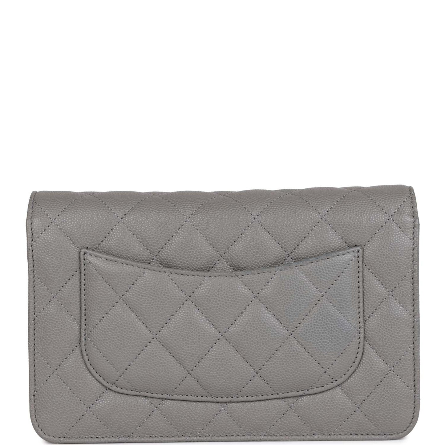 Chanel Wallet on Chain WOC Grey Caviar Light Gold Hardware