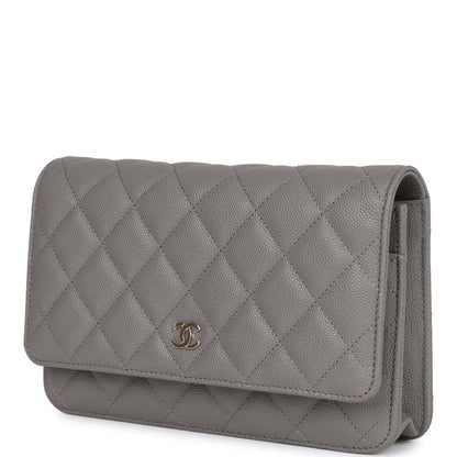 Chanel Wallet on Chain WOC Grey Caviar Light Gold Hardware