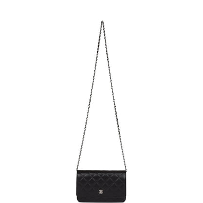 Chanel Wallet on Chain WOC Black Calfskin Silver Hardware