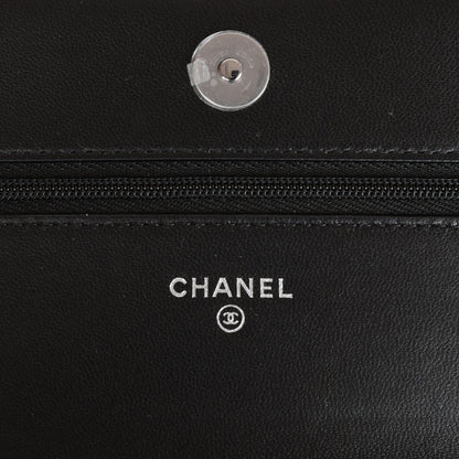 Chanel Wallet on Chain WOC Black Calfskin Silver Hardware