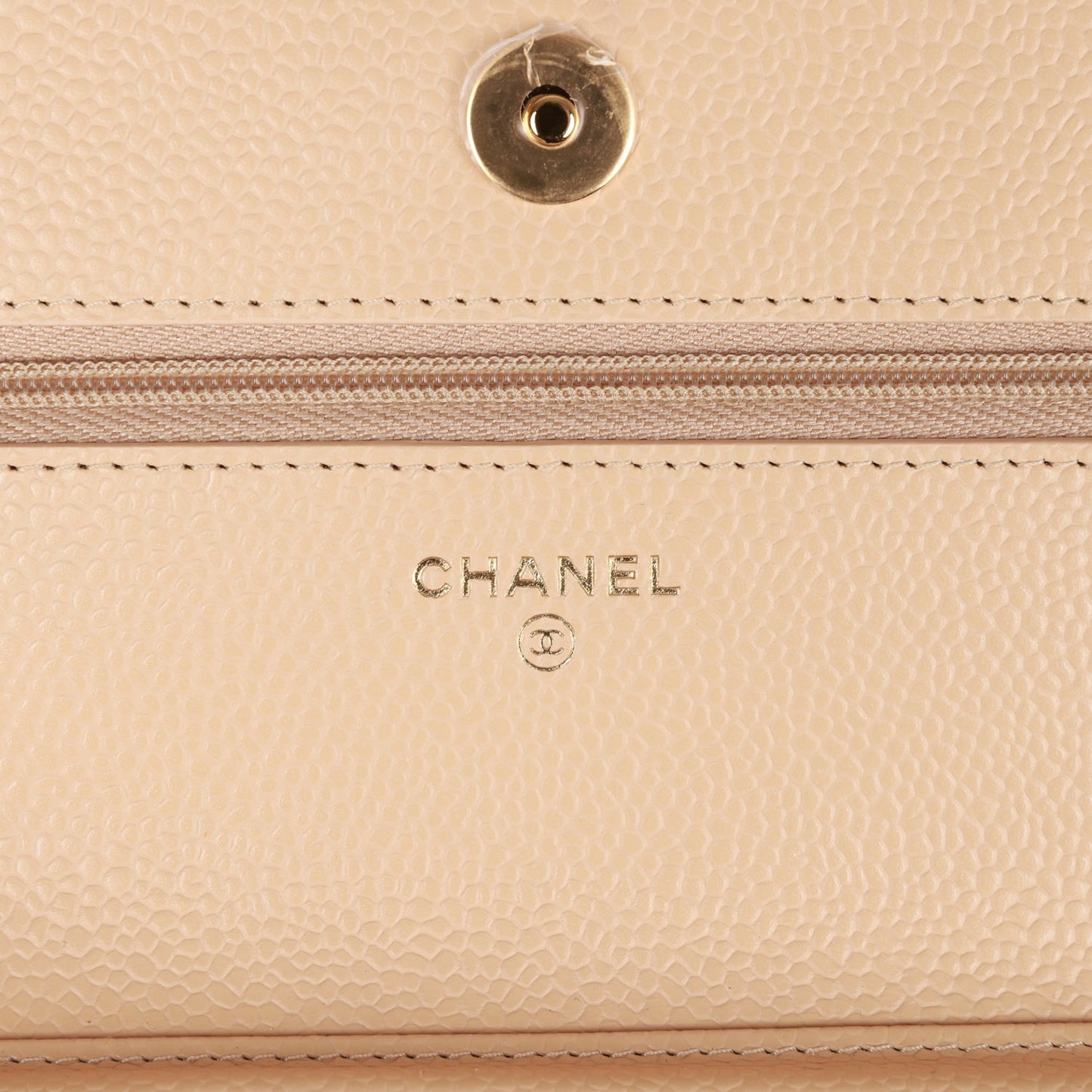 Chanel Wallet on Chain WOC Beige Caviar Gold Hardware