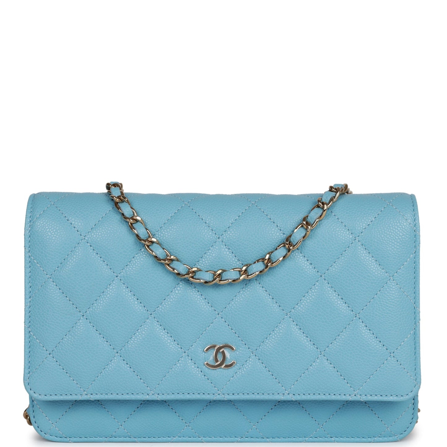 Chanel Wallet on Chain WOC Blue Caviar Light Gold Hardware