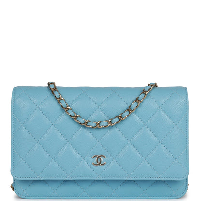 Chanel Wallet on Chain WOC Blue Caviar Light Gold Hardware