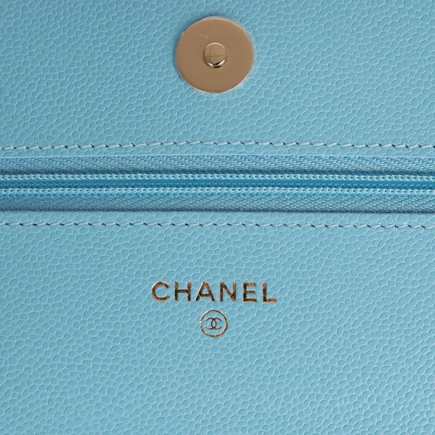 Chanel Wallet on Chain WOC Blue Caviar Light Gold Hardware