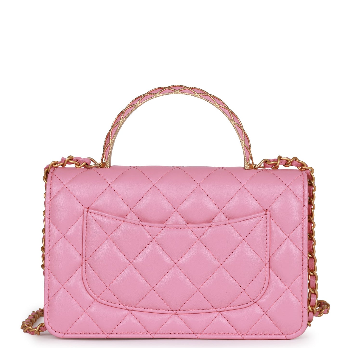 Chanel Wallet on Chain WOC Top Handle Pink Lambskin Gold Hardware