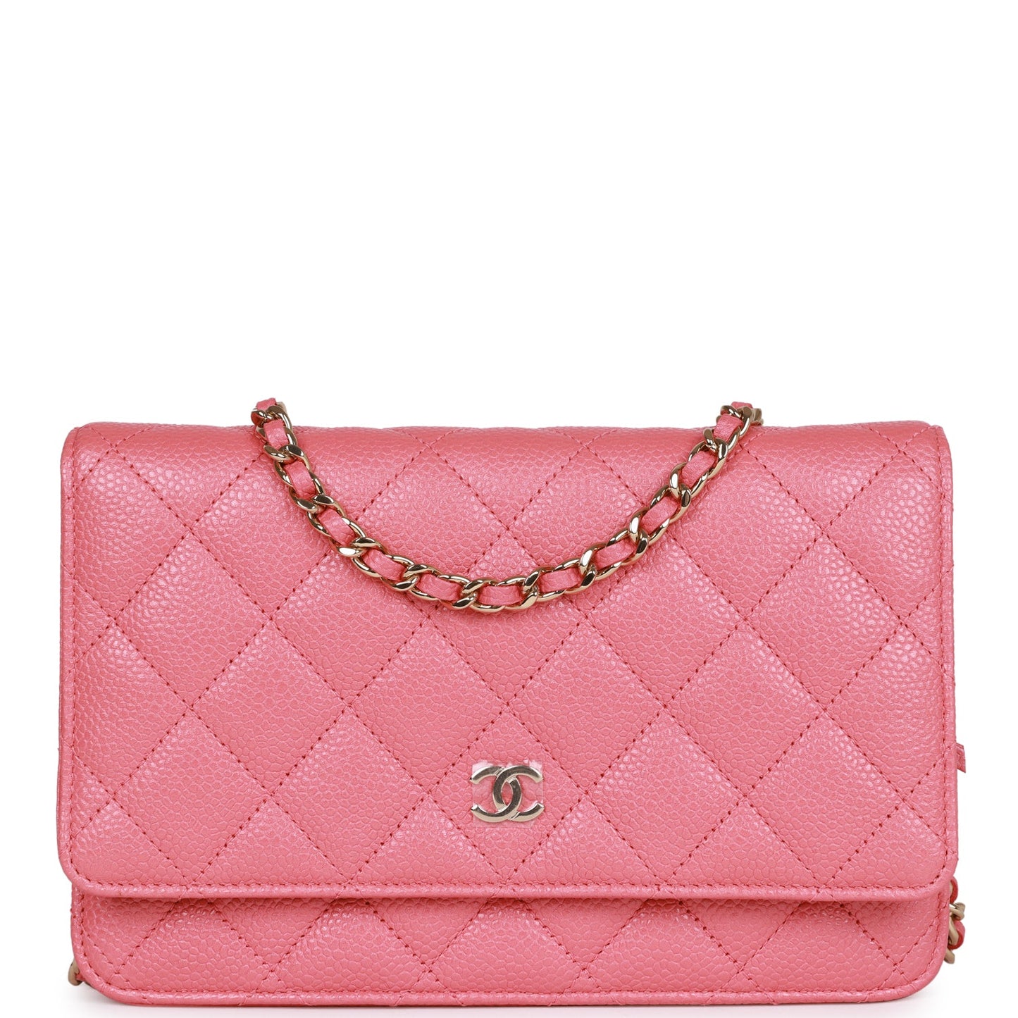 Chanel Wallet on Chain WOC Pink Caviar Light Gold Hardware