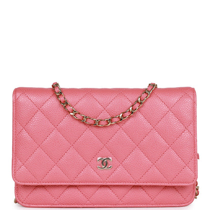 Chanel Wallet on Chain WOC Pink Caviar Light Gold Hardware