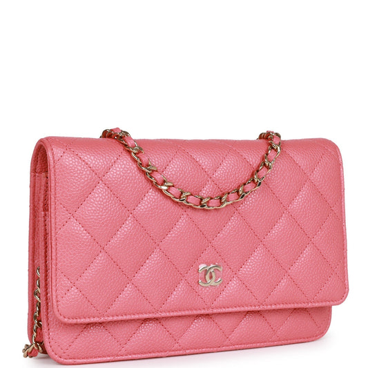 Chanel Wallet on Chain WOC Pink Caviar Light Gold Hardware