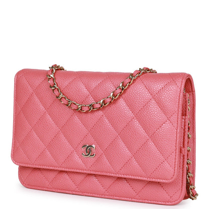 Chanel Wallet on Chain WOC Pink Caviar Light Gold Hardware