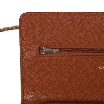Chanel Wallet on Chain WOC Brown Caviar Gold Hardware