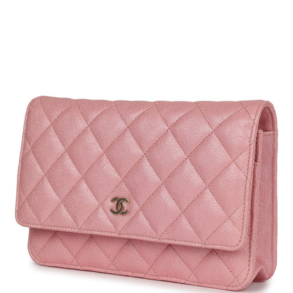 Chanel Wallet On Chain WOC Pink Iridescent Caviar Gold Hardware