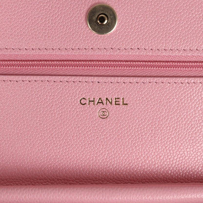 Chanel Wallet On Chain WOC Pink Caviar Gold Hardware