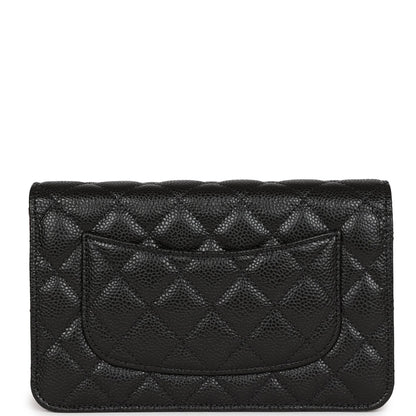 Chanel Wallet On Chain WOC Black Caviar Gold Hardware