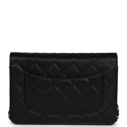 Chanel Wallet On Chain WOC Black Caviar Silver Hardware