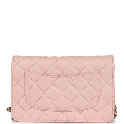Chanel Wallet On Chain WOC Light Pink Caviar Light Gold Hardware