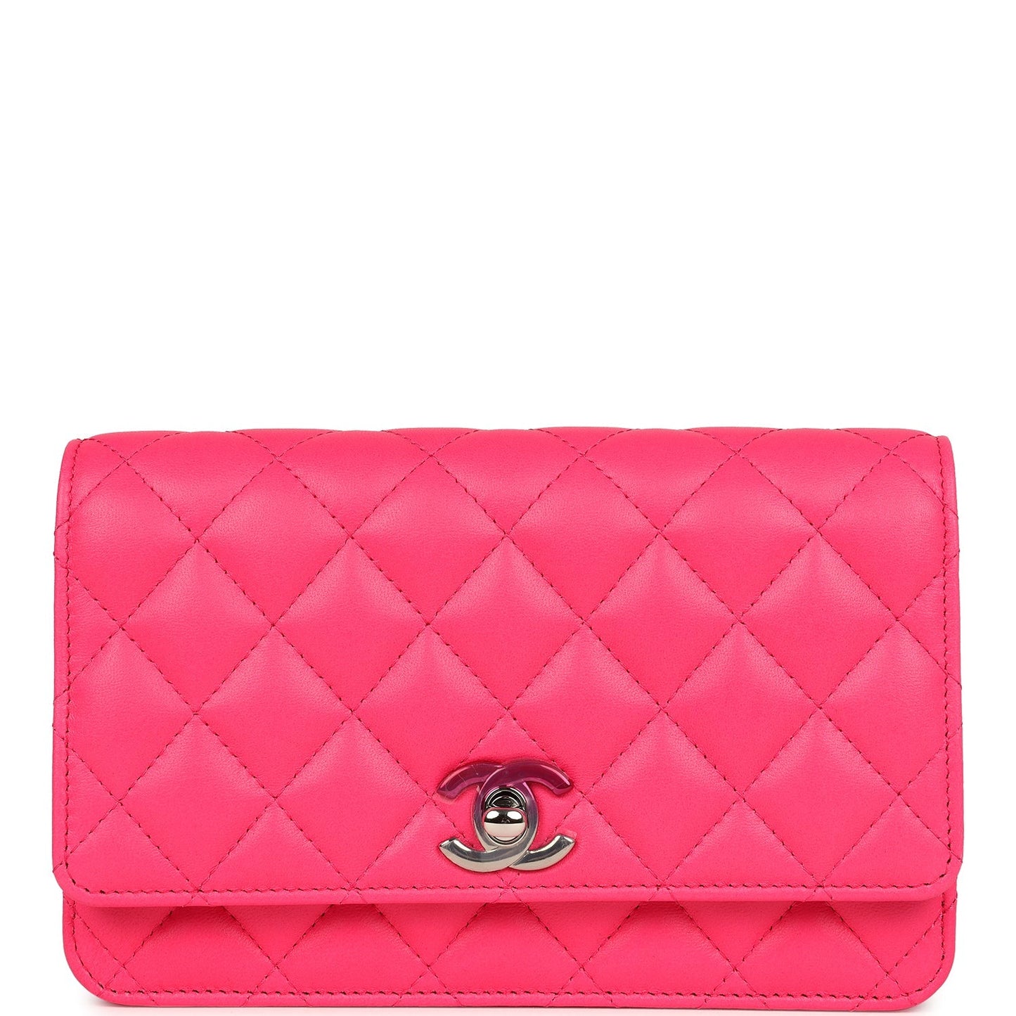 Chanel Wallet on Chain WOC Hot Pink Lambskin Ombre Mixed Metal Hardware