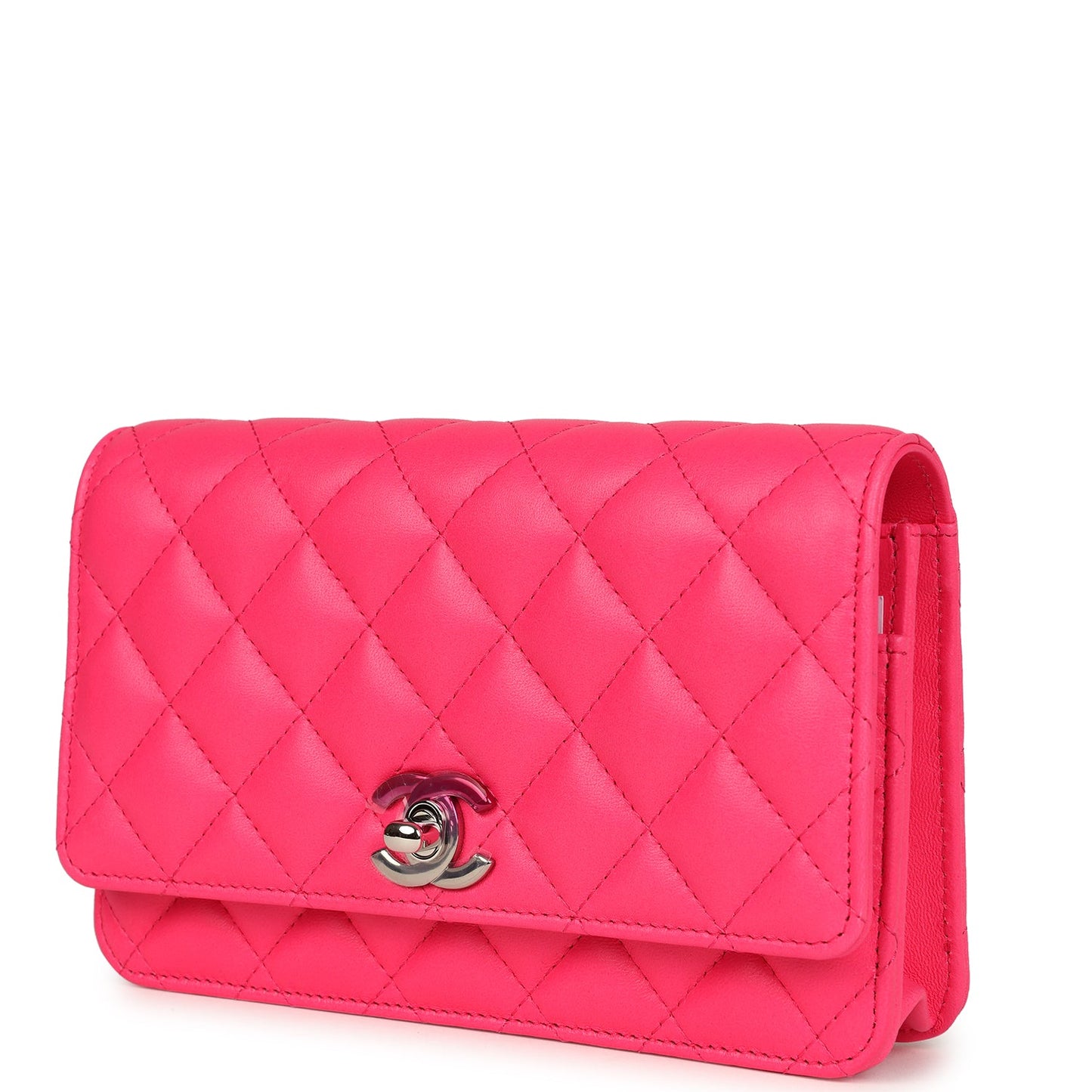 Chanel Wallet on Chain WOC Hot Pink Lambskin Ombre Mixed Metal Hardware