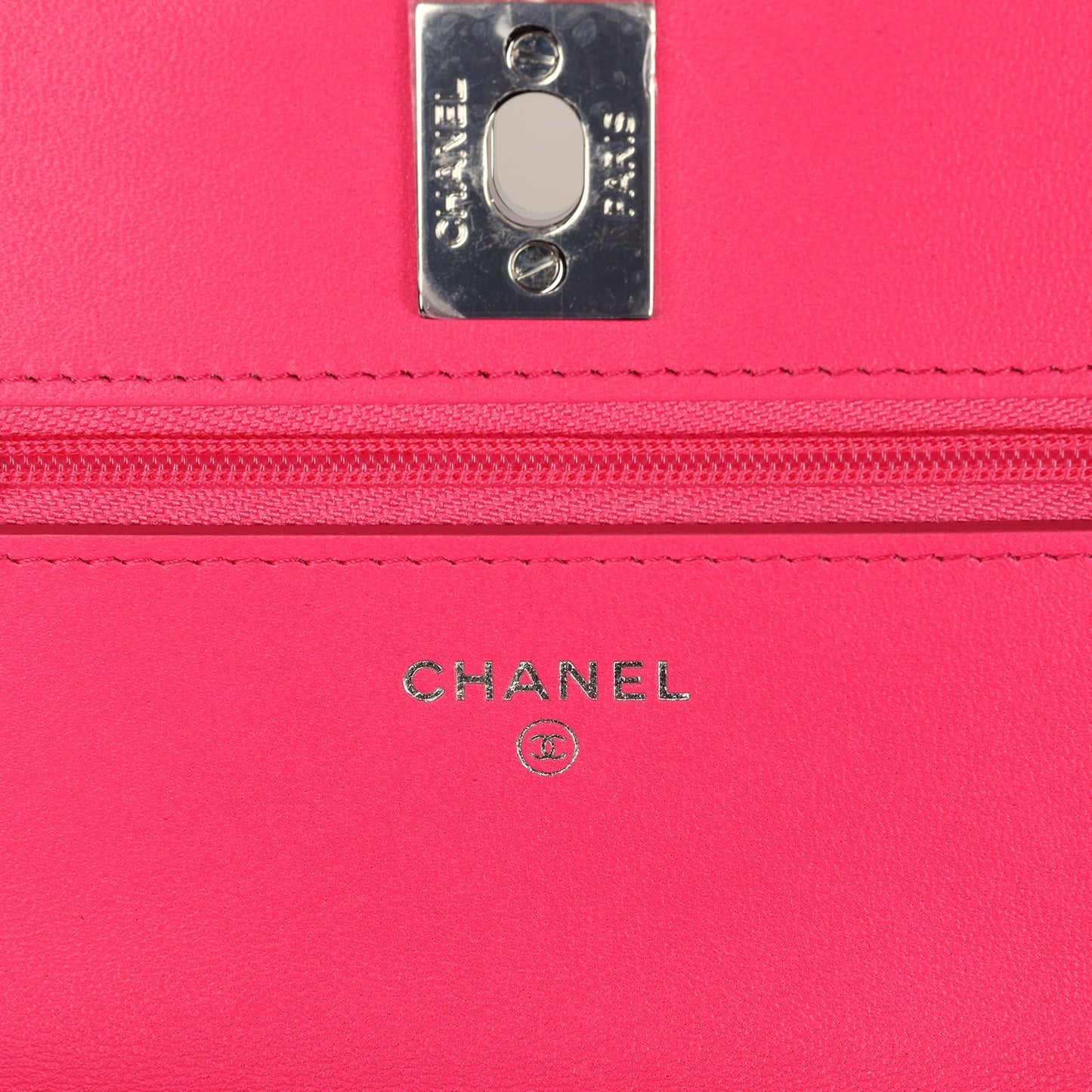 Chanel Wallet on Chain WOC Hot Pink Lambskin Ombre Mixed Metal Hardware