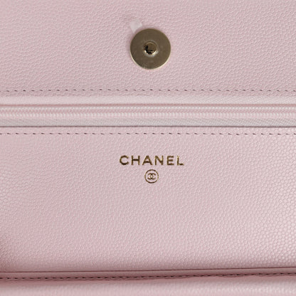 Chanel Classic Wallet on Chain WOC Light Pink Caviar Gold Hardware