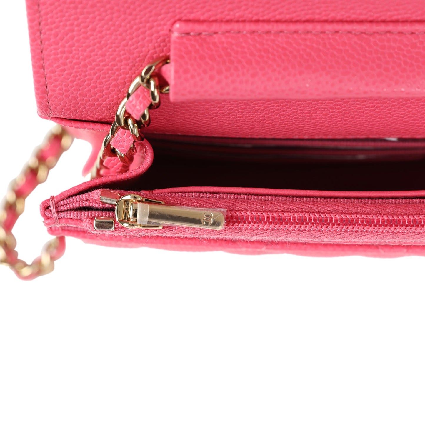 Chanel Wallet on Chain WOC Hot Pink Caviar Gold Metal Hardware