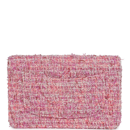 Chanel Wallet On Chain WOC Pink Multicolored Tweed Gold Hardware