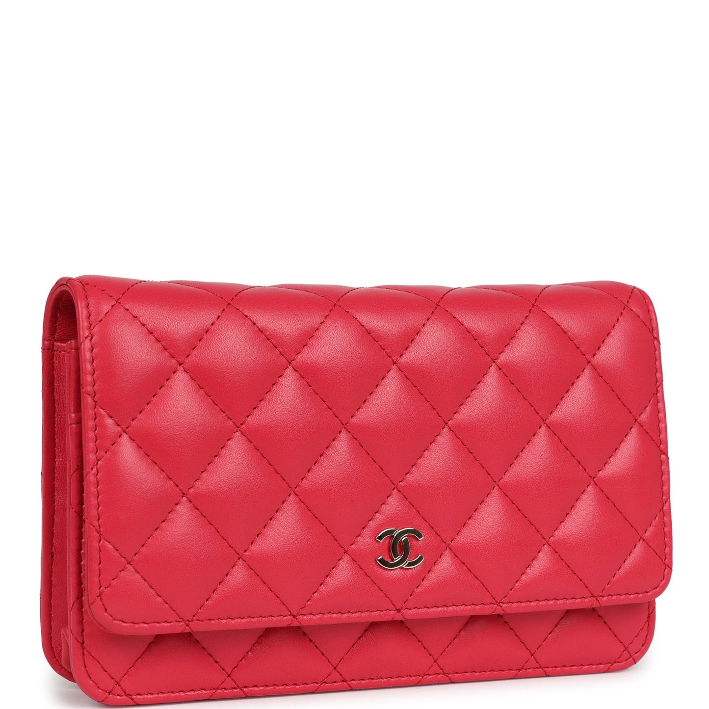 Chanel Wallet on Chain WOC Light Red Lambskin Light Gold Hardware