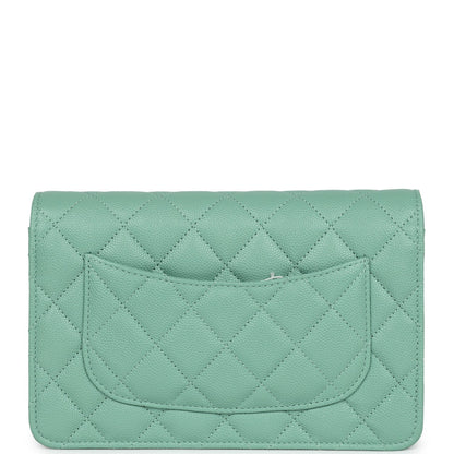 Chanel Wallet On Chain WOC Light Green Caviar Light Gold Hardware